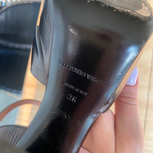 Platform chunky heels, genuine Italian leather - Picture 4 of 7